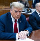 Former US President Donald Trump attends the first day of his trial for allegedly covering up hush money payments linked to extramarital affairs, at Manhattan Criminal Court in New York City on April 15, 2024. Donald Trump is in court Monday as the first US ex-president ever to be criminally prosecuted, a seismic moment for the United States as the presumptive Republican nominee campaigns to re-take the White House. The scandal-plagued 77-year-old is accused of falsifying business records in a scheme to cover up an alleged sexual encounter with adult film actress Stormy Daniels to shield his 2016 election campaign from adverse publicity. (Photo by JEENAH MOON / POOL / AFP)