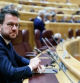 El presidente de la Generalitat, Pere Aragonès, interviene en la sesión de la Comisión General de Comunidades Autónomas celebrada este lunes en el Senado en la que se debatirá la ley de amnistía.