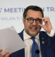 El viceprimer ministro italiano Matteo Salvini, que también tiene la cartera de Infraestructuras y Transportes, durante una rueda de prensa en el marco del encuentro de ministros de transporte del G7