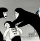 Fotograma del filme de animación 'Persépolis' junto a su autora, la iraní Marjane Satrapi