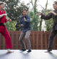 William Zabka, Ralph Macchio y Yuji Okumoto.