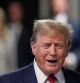 Former U.S. President Donald Trump speaks to members of the media at the New York State Supreme Court in New York, U.S., 30 April 2024. Trump is facing 34 felony counts of falsifying business records related to payments made to adult film star Stormy Daniels during his 2016 presidential campaign.     Curtis Means/Pool via REUTERS