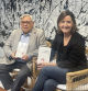 El editor Josep Cots y la presidenta de la Associació Ventura Ametller e hija del poeta Teresa Claveguera