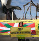 Protesta de Greenpeace frente al Museo Guggenheim Bilbao.