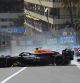 MONTE-CARLO, MONACO - MAY 26: Sergio Perez of Mexico driving the (11) Oracle Red Bull Racing RB20 and Kevin Magnussen of Denmark driving the (20) Haas F1 VF-24 Ferrari (obscured) crash at the start during the F1 Grand Prix of Monaco at Circuit de Monaco on May 26, 2024 in Monte-Carlo, Monaco. (Photo by Getty Images/Getty Images)