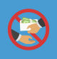Anti Corruption concept. Man gives an envelope with money another man. Businessman giving a bribe. Cash in hands of businessmen during corruption deal. Vector illustration in flat style. EPS 10.