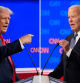 This combination of photos shows Republican presidential candidate former President Donald Trump, left, and President Joe Biden during a presidential debate hosted by CNN, Thursday, June 27, 2024, in Atlanta. (AP Photo/Gerald Herbert)