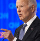 President Joe Biden speaks during a presidential debate with Republican presidential candidate former President Donald Trump, Thursday, June 27, 2024, in Atlanta. (AP Photo/Gerald Herbert)
