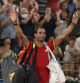 PARÍS, 31/07/2024.- El español Rafa Nadal tras perder ante los estadounidenses Austin Krajicek y Rajee Ram en los cuartos de final de dobles masculinos de tenis de los Juegos Olímpicos de París 2024, en el complejo de tenis Roland Garros de París. EFE/ Juanjo Martín