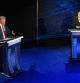 TOPSHOT - Former US President and Republican presidential candidate Donald Trump speaks during a presidential debate with US Vice President and Democratic presidential candidate Kamala Harris at the National Constitution Center in Philadelphia, Pennsylvania, on September 10, 2024. (Photo by SAUL LOEB / AFP)