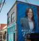 Graffiti for US Vice President and Democratic presidential candidate Kamala Harris is seen in Atlanta, Georgia, on October 21, 2024. (Photo by Yasuyoshi CHIBA / AFP)