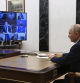 Russian President Vladimir Putin chairs the Security Council meeting via videoconference in Moscow, Russia, Friday, Oct. 25, 2024. (Pavel Byrkin, Sputnik, Kremlin Pool Photo via AP)