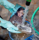 Salvadora Ortiz Cavanilla, 68, cleans her mud-covered family photos in the street, following heavy rains that caused floods, in Paiporta, near Valencia, Spain, November 4, 2024. REUTERS/Eva Manez