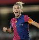 BARCELONA, 02/11/2024.- La centrocampista del FC Barcelona Alexia Putellas celebra después de marcar el 1-0 durante el partido de la 8ª jornada de la Liga F. que disputaron contra el Eibar en el Estadi Johan Cruyff este sábado. EFE/ Enric Fontcuberta
