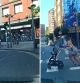 La irresponsabilidad de una mujer cruzando con un carrito de bebé con el semáforo en rojo en una calle de Leioa: 