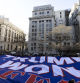 New York (United States), 10/01/2025.- Supporters of US President-elect Donald J. Trump hold a giant banner outside of New York Criminal Court during Trump's sentencing hearing in New York, New York, USA, 10 January 2025. Trump, who appeared at the sentencing virtually, was convicted in 2024 of 34 felony counts of falsifying business records related to payments made to adult film star Stormy Daniels during his 2016 presidential campaign. (tormenta, Nueva York) EFE/EPA/JUSTIN LANE