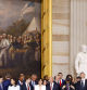 US Senator Marco Rubio (2-L), Priscilla Chan, Meta CEO Mark Zuckerberg, Lauren Sanchez, Jeff Bezos ,Sundar Pichai, and Elon Musk, among other dignitaries, attend Donald Trumpâ#{emoji}128;#{emoji}153;s inauguration as the next President of the United States in the rotunda of the United States Capitol in Washington, DC, USA, 20 January 2025. Trump, who defeated Kamala Harris, is being sworn in today as the 47th president of the United States, though the planned outdoor ceremonies and events have been cancelled due to a forecast of extreme cold temperatures. SHAWN THEW/Pool via REUTERS