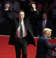 Elon Musk reacts as President-elect Donald Trump speaks at a rally ahead of the 60th Presidential Inauguration, Sunday, Jan. 19, 2025, in Washington. (AP Photo/Alex Brandon)
