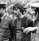 EXPULSIÓN CRUYFF: Málaga 11-2-1975.- La Policía Armada obliga al capitán del Barcelona, Johan Cruyff a abandonar el terreno de juego tras ser expulsado por el árbitro, durante el encuentro de Liga que enfrentó al Málaga con el Barcelona y que finalizó con la victoria del Málaga por 3-2. EFE/yv