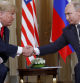 U.S. President Donald Trump, left, and Russian President Vladimir Putin shake hands at the beginning of a meeting at the Presidential Palace in Helsinki, Finland, on July 16, 2018. (AP Photo/Pablo Martinez Monsivais)