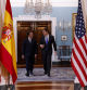 22 May 2025, US, Washington: US Secretary of State Marco Rubio (R) meets with Spanish Foreign Minister Jose Manuel Albares at the Treaty Room of the State Department in Washington. Photo: Mehmet Eser/ZUMA Press Wire/dpa