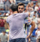 NEW YORK, NEW YORK - SEPTEMBER 06: (L-R) Horacio Zeballos of Argentina celebrates with Marcel Granollers of Spain celebrate after defeating Neal Skupski of the United Kingdom and Joe Salisbury of the United Kingdom during their Men's Doubles Final match on Day Fourteen of the 2025 US Open at USTA Billie Jean King National Tennis Center on September 06, 2025 in New York City. Clive Brunskill/Getty Images/AFP (Photo by CLIVE BRUNSKILL / GETTY IMAGES NORTH AMERICA / Getty Images via AFP)