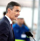 El presidente del Gobierno, Pedro Sánchez, interviene durante la ceremonia de la botadura de la fragata F-111, en el astillero de Navantia, a 11 de septiembre de 2025, en Ferrol, A Coruña, Galicia (España). Durante el acto, Doña Sofía amadrina la botadura de la Fragata F-111 “Bonifaz”, primera unidad de una moderna serie de buques de combate para la Armada, para asegurar la superioridad en el combate naval.