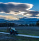 Nubes de viento sobre el campo en Malla.