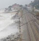 El temporal pone en riesgo la vía férrea en el litoral del Maresme y Badalona