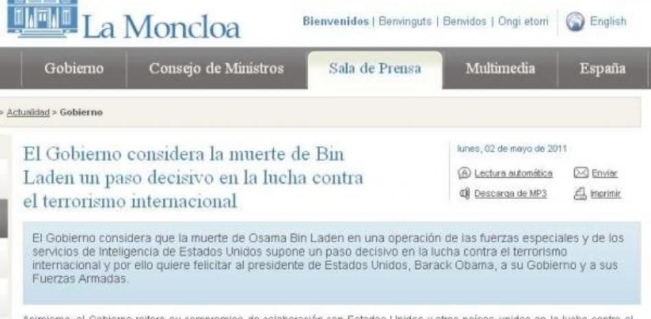 EE.UU. confirma que Osama bin Laden ha muerto