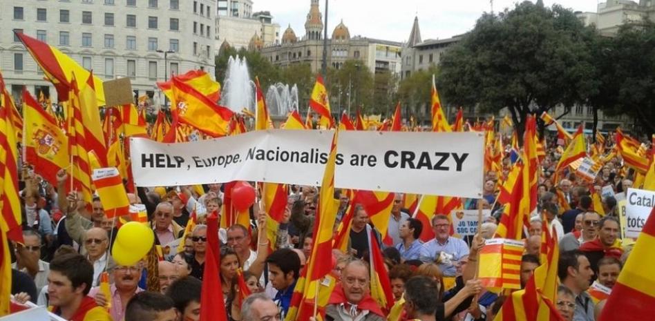 Enorme disparidad entre las cifras de participación a la concentración antiindependentista