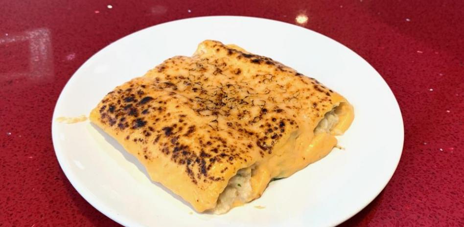 La versión más marinera: canelones de rape y langostino