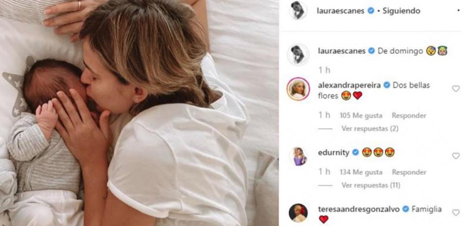 Laura Escanes disfruta del domingo con la pequeña Roma