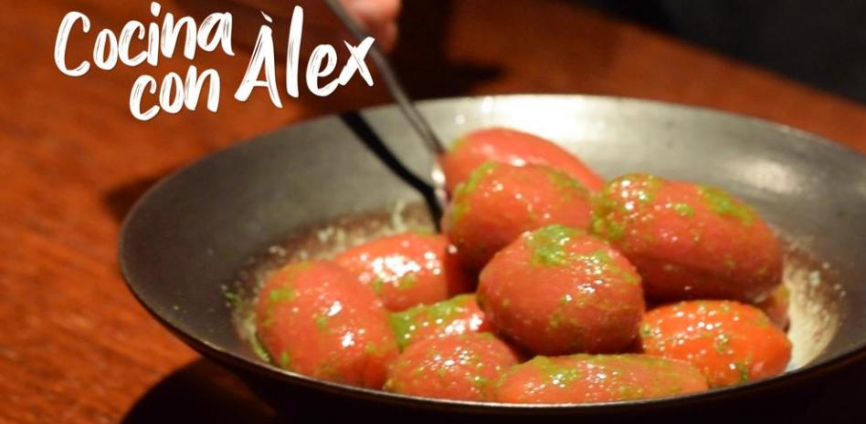 ‘Cocina con Àlex’ estos tomates congelados con aceite de albahaca