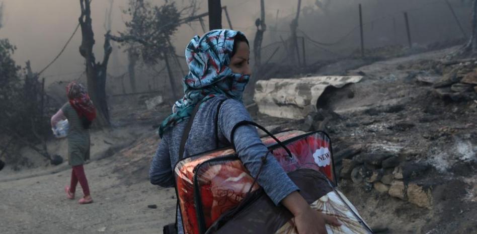 Un gran incendio destruye Moria, el mayor campo de refugiados de Europa 