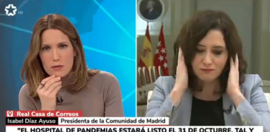 Isabel Díaz Ayuso en Telemadrid: “Eso no se le pregunta a una presidenta”