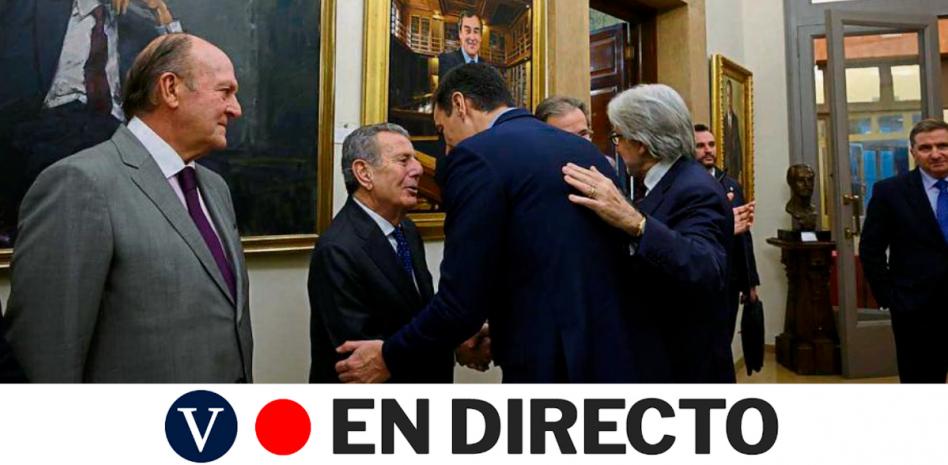 Condecoración de Javier Godó con la asistencia de Sánchez y Aragonès en Foment del Treball, en directo