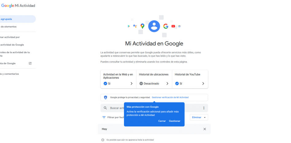 Elimina con este truco tu historial de búsquedas recientes en Google usando solo un botón