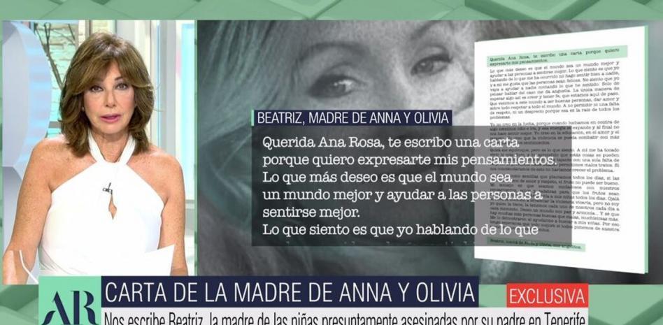 La desgarradora carta de la madre de Anna y Olivia, las niñas de Tenerife, a Ana Rosa