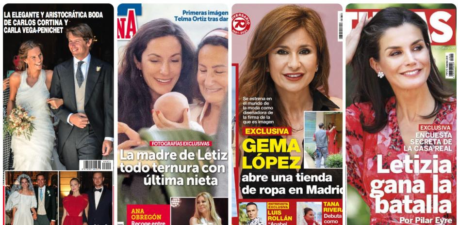 Telma Ortiz, Gema López y la boda de Alfonso Cortina y Carla Vega-Penichet protagonizan las portadas
