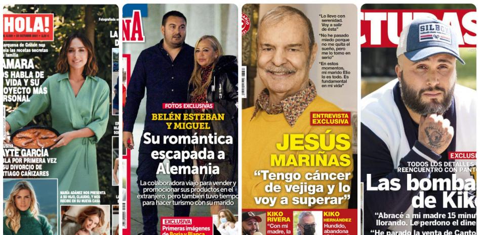 Tamara Falcó, Belén Esteban, Jesús Mariñas y Kiko Rivera protagonizan las portadas