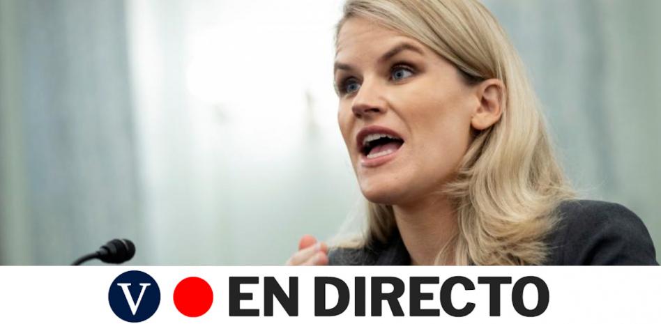 Frances Haugen, exempleada de Facebook, comparece ante el parlamento del Reino Unido, en streaming