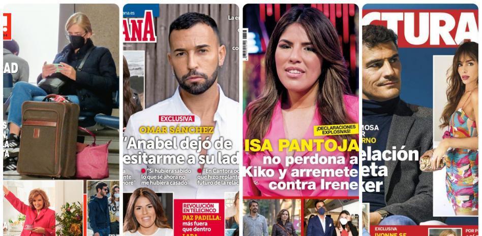 La infanta Cristina, Omar Sánchez, Isa Pantoja e Iker Casillas protagonizan las portadas del corazón