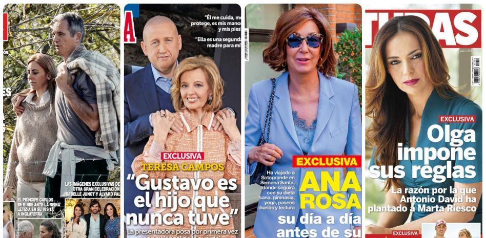 Iñaki Urdangarin, Teresa Campos, Ana Rosa y Olga Moreno protagonizan las portadas hoy
