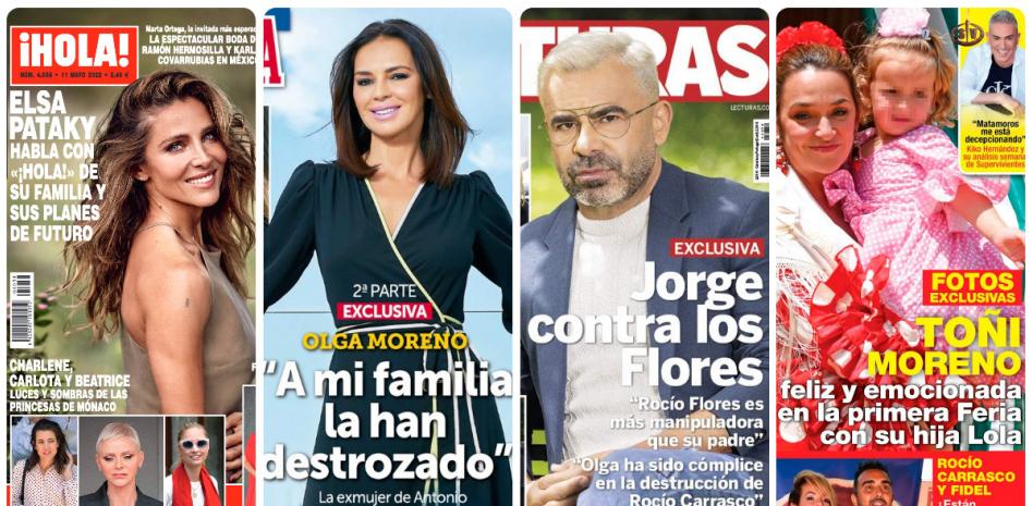 Elsa Pataky, Olga Moreno, Jorge Javier Vázquez y Toñi Moreno protagonizan las portadas