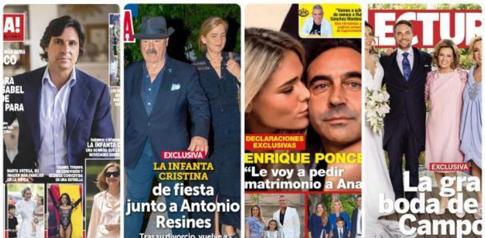Fran Rivera, la infanta Cristina, Enrique Ponce y el clan Campos protagonizan las portadas