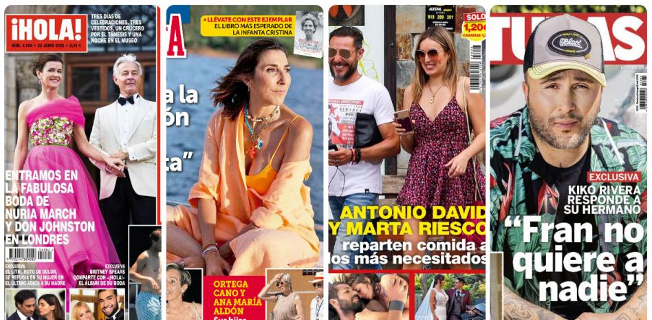 Nuria March, Paz Padilla, Antonio David con Marta Riesco y Kiko Rivera protagonizan las portadas