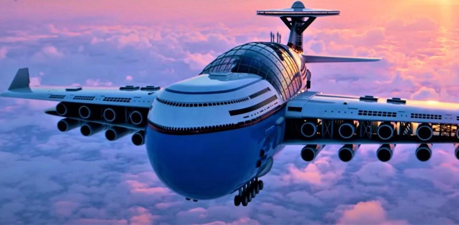 Este impresionante hotel volador de lujo prevé transportar a 5.000 personas a la vez