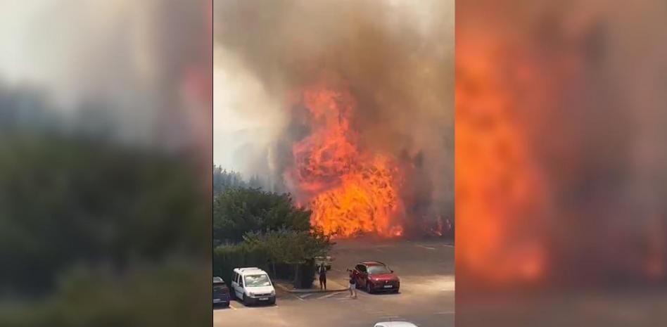 Aparatoso incendio en el aeropuerto de Sabadell