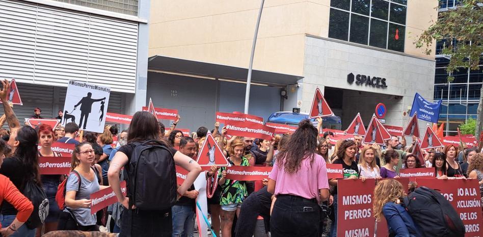 Protesta del Pacma contra la exclusión de perros de caza en la ley de Protección Animal